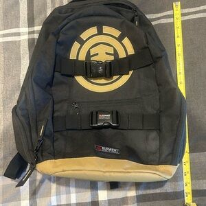 Element Black and Tan Skateboarding Backpack